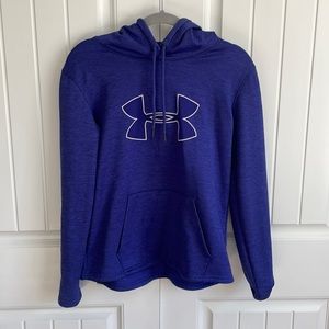 Under Armour dark purple big logo hoodie, lightly worn, size small